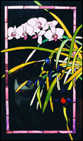 Flowers and Grapes stained Glass