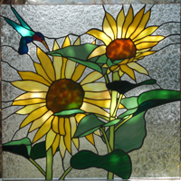 Flowers and Grapes stained Glass