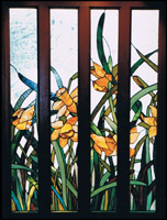 Flowers and Grapes stained Glass