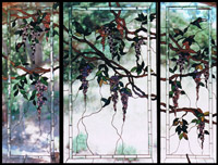 Flowers and Grapes stained Glass