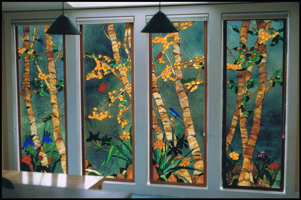Landscape & Trees Stained Glass